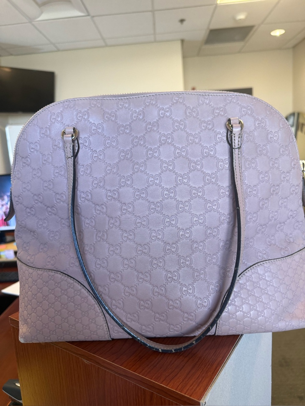 💯Auth GUCCI Guccisima BREE Shoulder Bag w Soft PINK Leather & Goldtone Hardware - Picture 3 of 16